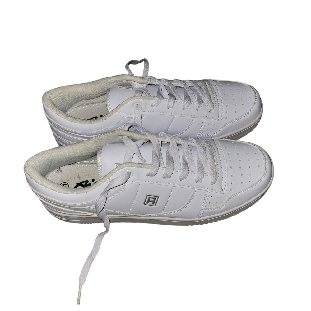 Mens White Leather Lace Up Sneakers Shoes Size 11‎ Sport athletic casual beach